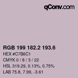 カラーコード: RGB 199 182.2 193.6 | qconv.com