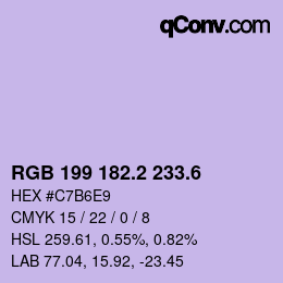 カラーコード: RGB 199 182.2 233.6 | qconv.com