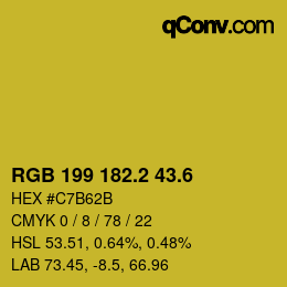カラーコード: RGB 199 182.2 43.6 | qconv.com