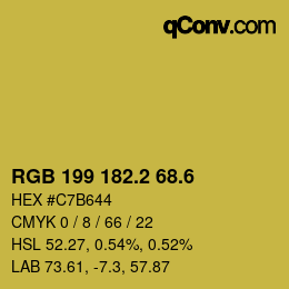カラーコード: RGB 199 182.2 68.6 | qconv.com