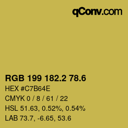 カラーコード: RGB 199 182.2 78.6 | qconv.com