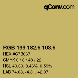 カラーコード: RGB 199 182.6 103.6 | qconv.com