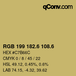 カラーコード: RGB 199 182.6 108.6 | qconv.com