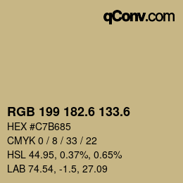 カラーコード: RGB 199 182.6 133.6 | qconv.com