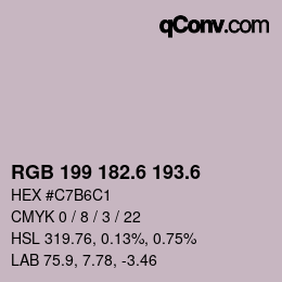 カラーコード: RGB 199 182.6 193.6 | qconv.com