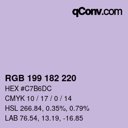カラーコード: RGB 199 182 220 | qconv.com