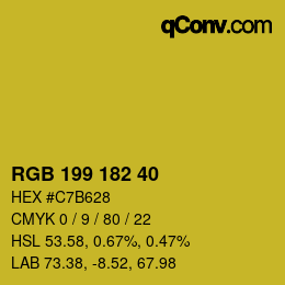 Color code: RGB 199 182 40 | qconv.com