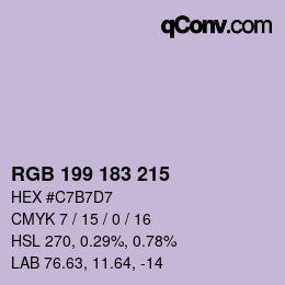 Color code: RGB 199 183 215 | qconv.com