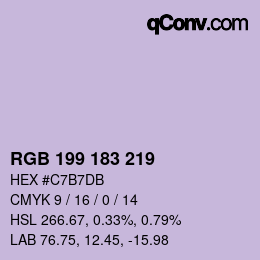Color code: RGB 199 183 219 | qconv.com