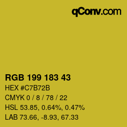 カラーコード: RGB 199 183 43 | qconv.com