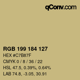 Farbcode: RGB 199 184 127 | qconv.com