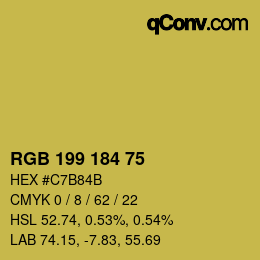カラーコード: RGB 199 184 75 | qconv.com