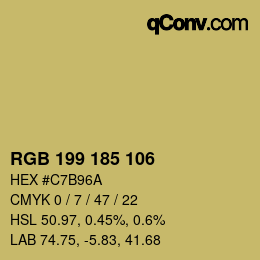 Color code: RGB 199 185 106 | qconv.com