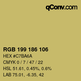 Color code: RGB 199 186 106 | qconv.com
