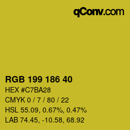 Color code: RGB 199 186 40 | qconv.com