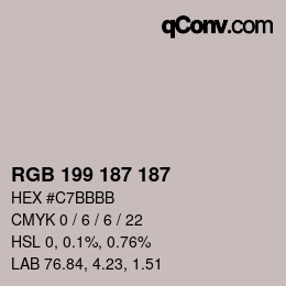 Color code: RGB 199 187 187 | qconv.com