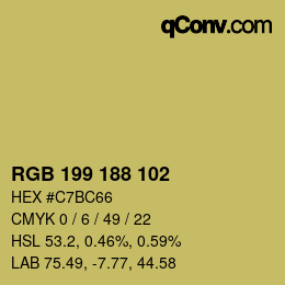 Código de color: RGB 199 188 102 | qconv.com