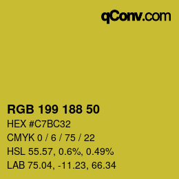 Color code: RGB 199 188 50 | qconv.com
