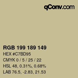 カラーコード: RGB 199 189 149 | qconv.com