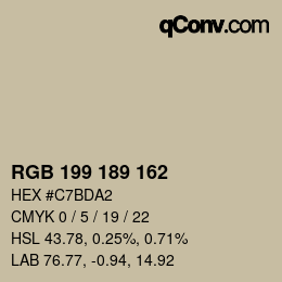 Color code: RGB 199 189 162 | qconv.com
