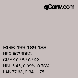 Código de color: RGB 199 189 188 | qconv.com