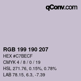 Código de color: RGB 199 190 207 | qconv.com