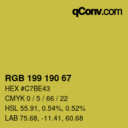 Farbcode: RGB 199 190 67 | qconv.com