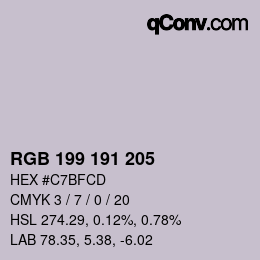 Color code: RGB 199 191 205 | qconv.com