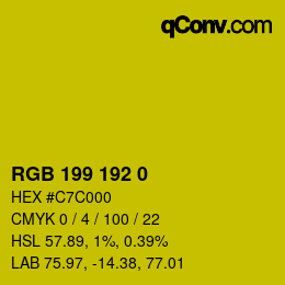 カラーコード: RGB 199 192 0 | qconv.com