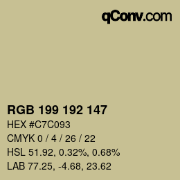 Color code: RGB 199 192 147 | qconv.com