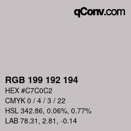 Farbcode: RGB 199 192 194 | qconv.com