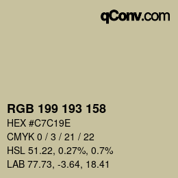カラーコード: RGB 199 193 158 | qconv.com