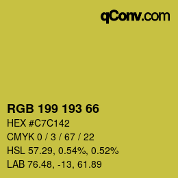 颜色代码: RGB 199 193 66 | qconv.com
