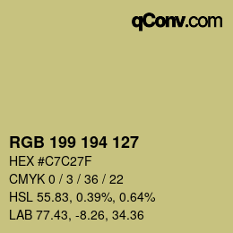 Farbcode: RGB 199 194 127 | qconv.com