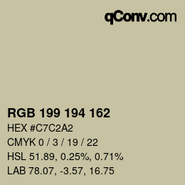 カラーコード: RGB 199 194 162 | qconv.com