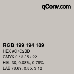 カラーコード: RGB 199 194 189 | qconv.com