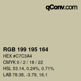 Farbcode: RGB 199 195 164 | qconv.com