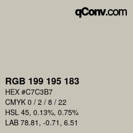 Farbcode: RGB 199 195 183 | qconv.com