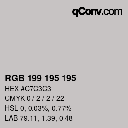 Farbcode: RGB 199 195 195 | qconv.com