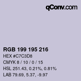 Farbcode: RGB 199 195 216 | qconv.com