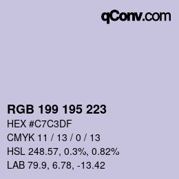 Farbcode: RGB 199 195 223 | qconv.com