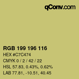 カラーコード: RGB 199 196 116 | qconv.com