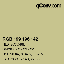 Color code: RGB 199 196 142 | qconv.com