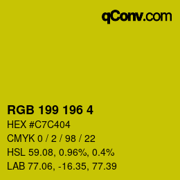 Color code: RGB 199 196 4 | qconv.com