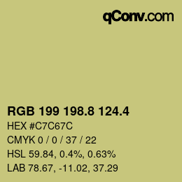 カラーコード: RGB 199 198.8 124.4 | qconv.com