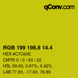 カラーコード: RGB 199 198.8 14.4 | qconv.com