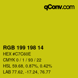 カラーコード: RGB 199 198 14 | qconv.com