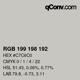 Color code: RGB 199 198 192 | qconv.com