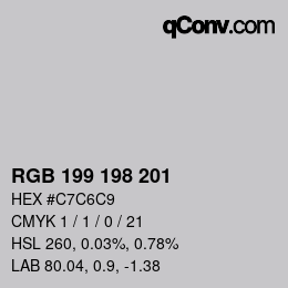 Color code: RGB 199 198 201 | qconv.com