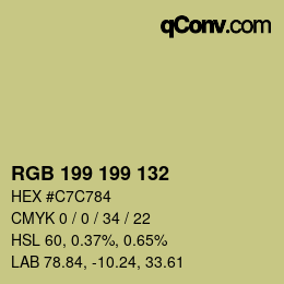 Color code: RGB 199 199 132 | qconv.com